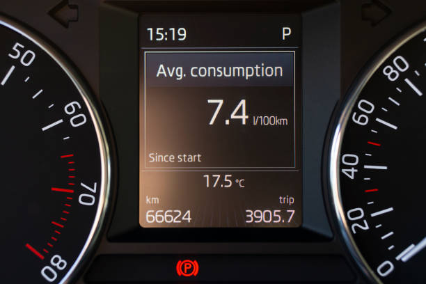 istock fuel average consumption in the vehicle information panel 1290767148