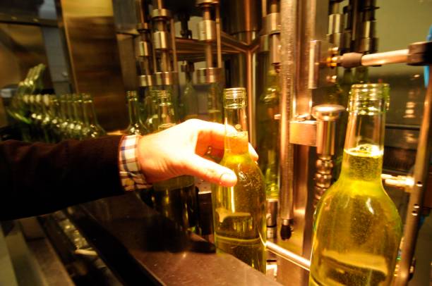 istock wine bottling in a bottling plant 1290768169