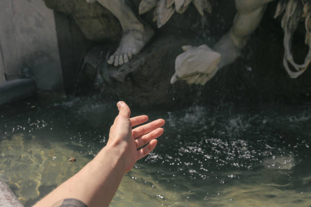 Statue of a grieving young man