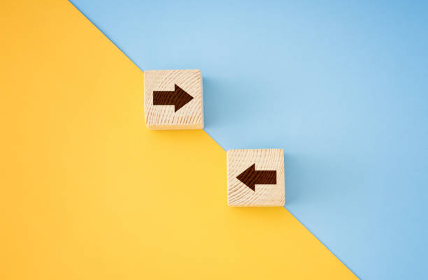 istock Unique different arrow on wooden blocks 1290775881