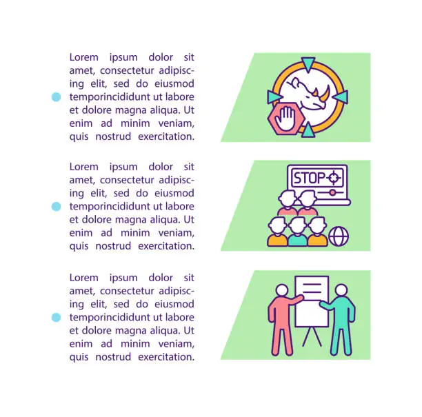 Vector illustration of Educating local communities concept icon with text