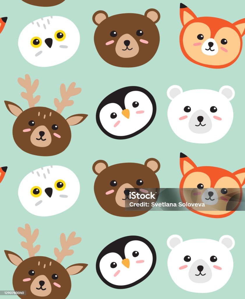 Vector Mô Hình Liền Mạch Của Hình Ảnh Hoạt Hình Phẳng Doodle Khuôn ...