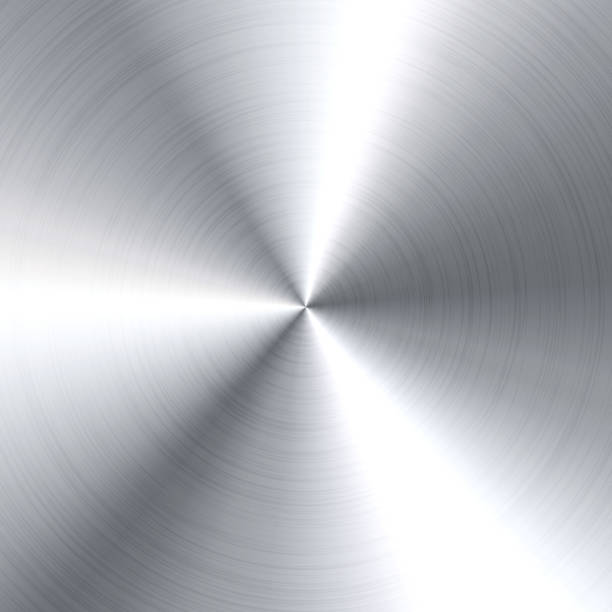 istock Realistic brushed metal texture. Polished stainless steel background. Vector illustration 1290780848