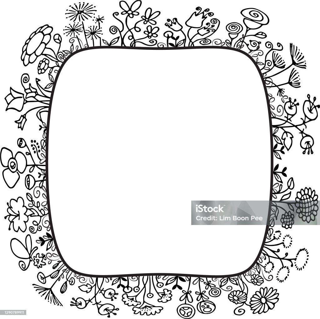 Botany Border Vector Flower Border Stock Illustration - Download Image Now - Botany ...