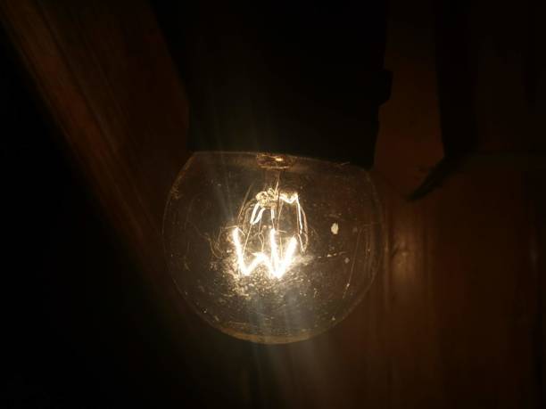 Incandescent bulbs are turned on at night.