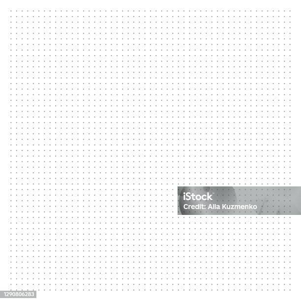 Grid Paper Dotted Grid On White Background Abstract Dotted Transparent Illustration With Dots White Geometric Pattern For School Copybooks Notebooks Diary Notes Banners Print Books Stock Illustration - Download Image Now