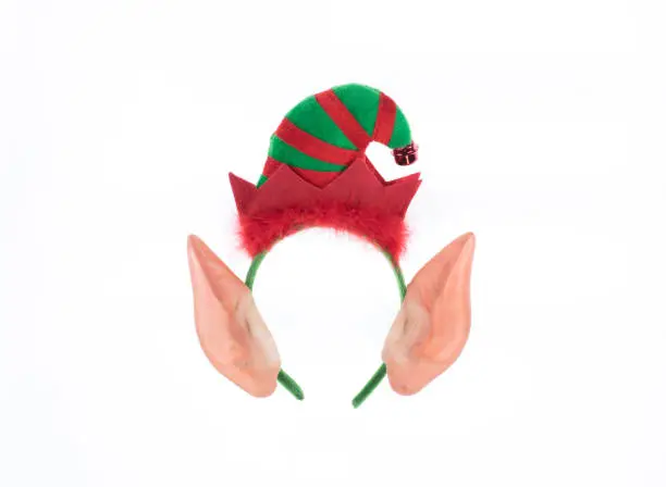 christmas elf headband isolated on white background