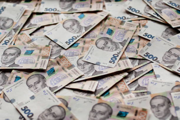 Ukrainian paper money bills of hryvnias financial background. Savings or expence concept Ukrainian paper money bills of hryvnias financial background. Savings or expence concept ukrainian currency stock pictures, royalty-free photos & images