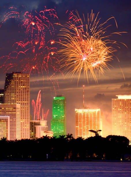 istock 2021 Fireworks 2021 fireworks over Miami. 1290814933