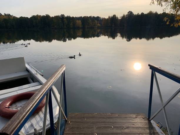 istock Fishermans boats at autumn 1290822950