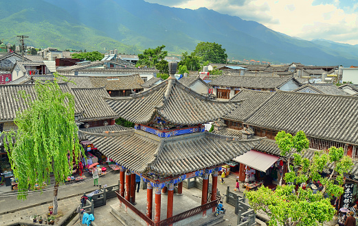 View of Dali ancient city, Yunnan province, China.