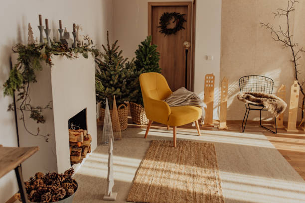 istock Stylized modern holiday decor in Scandinavian style in the sunlight at sunrise 1290826708