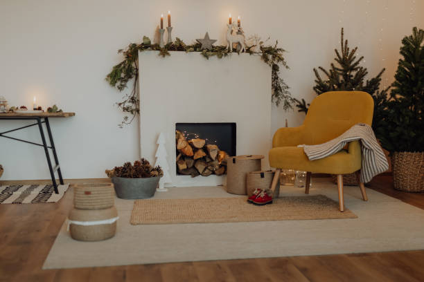 istock Stylized modern holiday decor in Scandinavian style in the sunlight at sunrise 1290826723