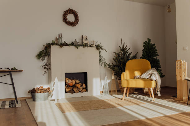 istock Stylized modern holiday decor in Scandinavian style in the sunlight at sunrise 1290826732