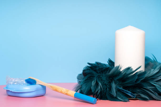 istock Fancy colourful toothbrushes and invisible dental aligners 1290833548