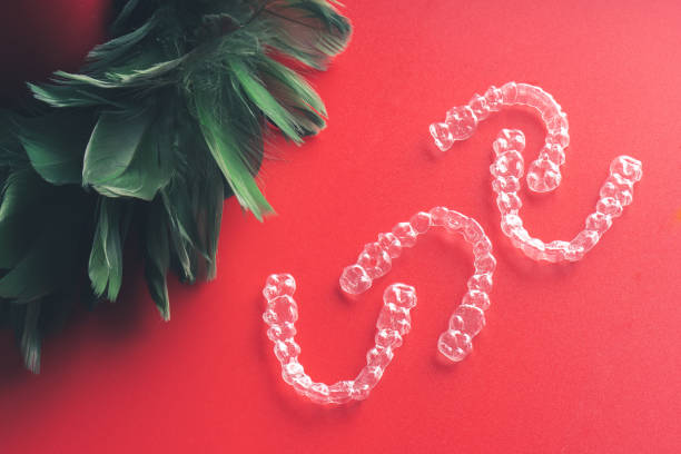 istock Fancy invisible or transparent dental aligners for Christmas 1290833553