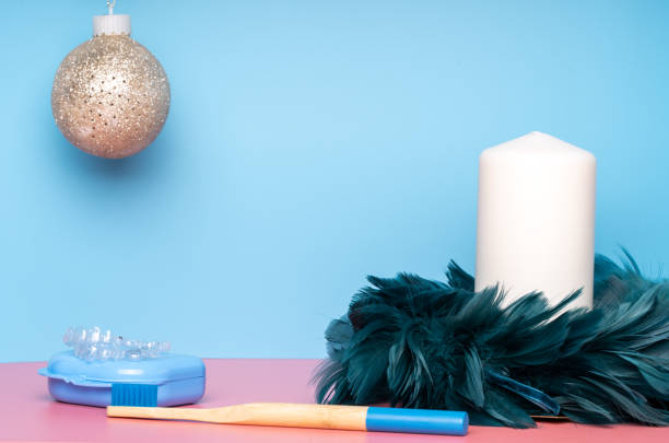 istock Fancy colourful toothbrushes and invisible dental aligners 1290833590