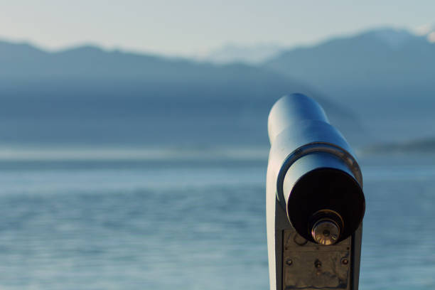 View of the sea with telescope