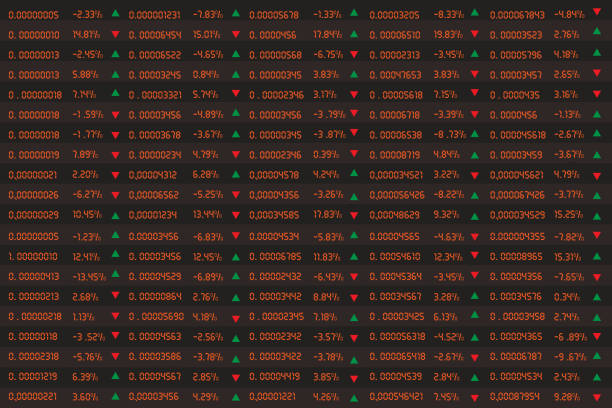 números de datos de stock - stock market stock ticker board stock market data finance fotografías e imágenes de stock