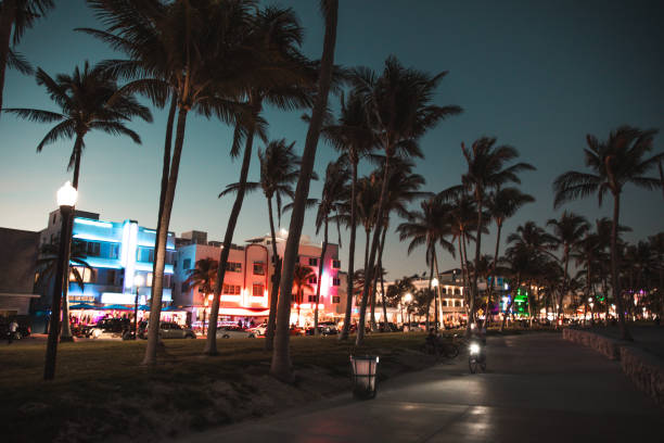 istock Miami Beach promenade at dusk 1290835897
