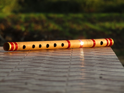 Close up shot of beautiful flute.