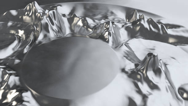 istock Abstract silver background for product presentation. 3D rendering, 3D illustration 1290843053