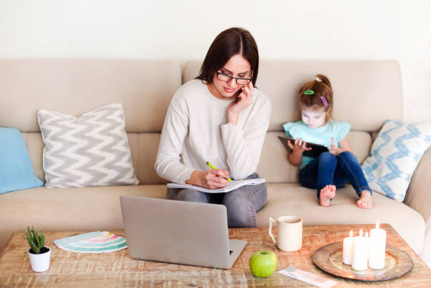 istock Young mother working from home 1290845885
