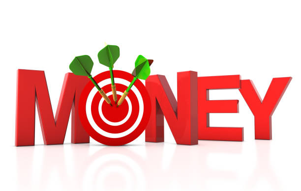 istock MONEY 3D Word with Target and Dart 1290848753