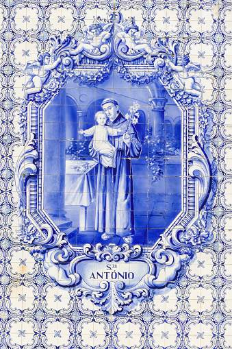 Tile panel with the image of Saint Anthony of Lisbon