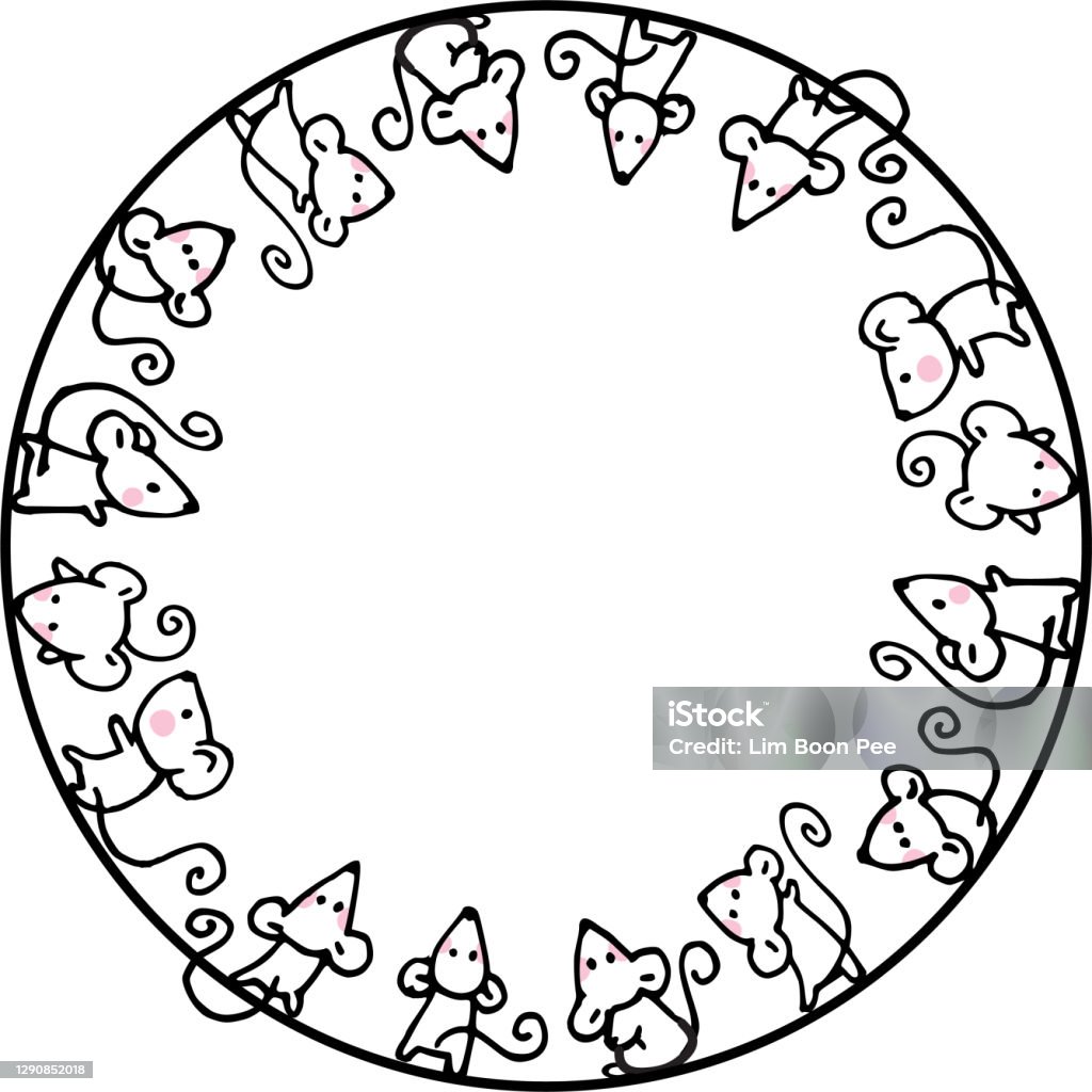 Computer Mouse Border Design Vector Cartoon Mouse Border Background Stock Illustration - Download ...