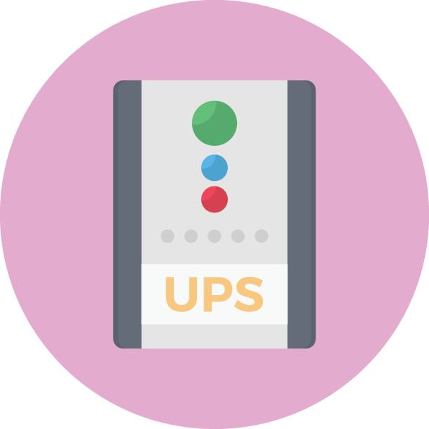 ups ups vector colour flat icon ups power supply stock illustrations