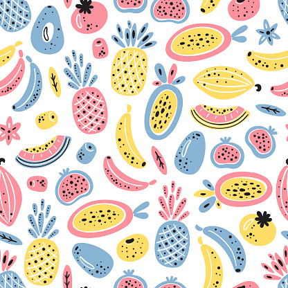 Cartoon Tropical Fruits And Berries Vector Seamless Pattern Colorful Fruit Wallpaper Healthy Summer Food Background Stock Illustration - Download Image Now - iStock Cartoon Tropical Fruits And Berries Vector Seamless Pattern Colorful Fruit Wallpaper Healthy Summer Food Background Stock Illustration - Download Image Now - iStock