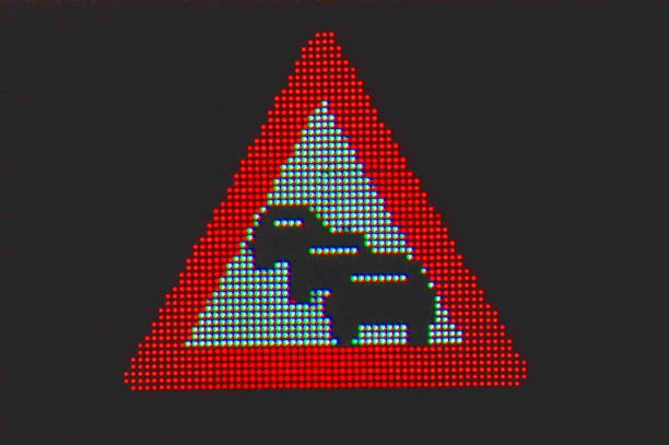 a traffic congestion warning road sign standing on the street