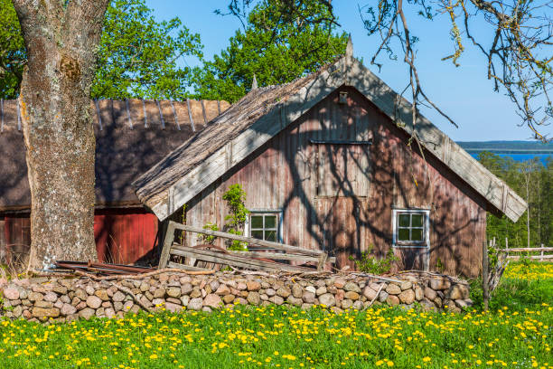 istock Old farmhouse at a field 1290853772