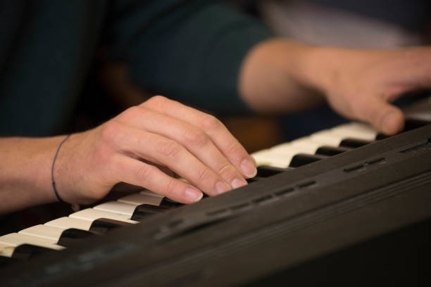 istock musical piano keyboard, piano keys 1290853809