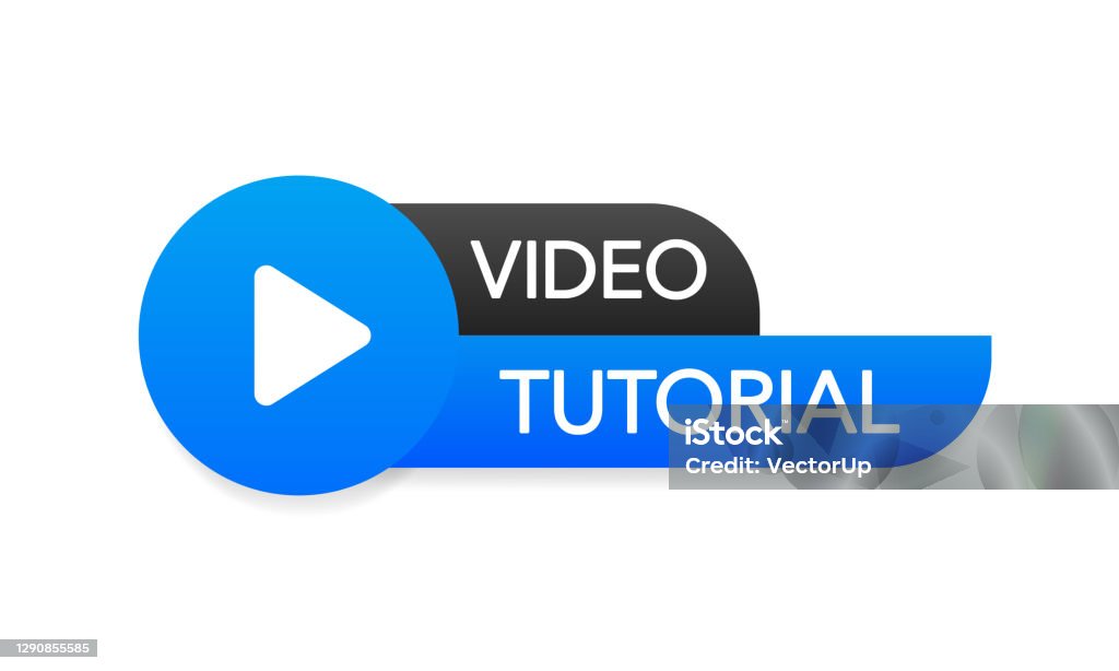 Videotutorialsymbol Auf Weißem Hintergrund Videotutorialbanner Stock ...