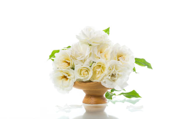 istock bouquet of beautiful white roses isolated on white 1290865135