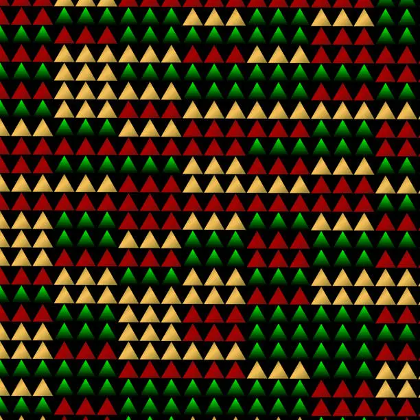 Vector illustration of Christmas colored triangle based pattern.