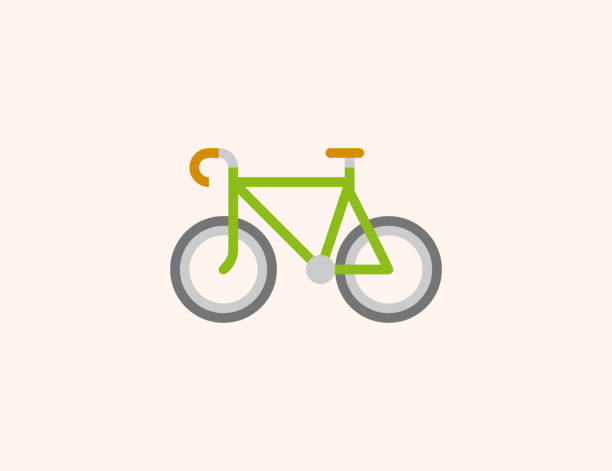 ikona wektora rowerowego. izolowany symbol typu push bike w kolorze płaskim - wektor - speed sports race track cycling vitality stock illustrations