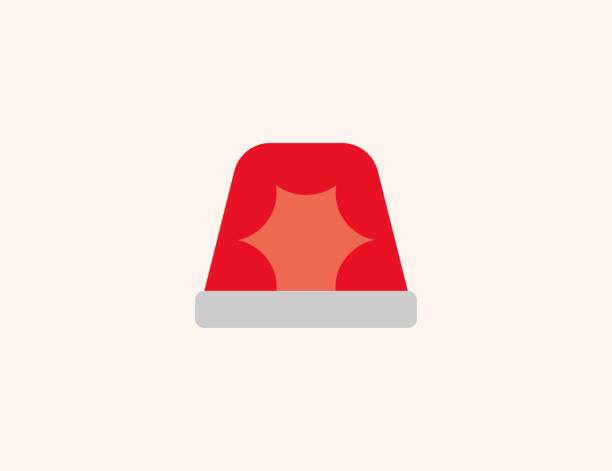 ilustrații de stoc cu pictograma vector emergency siren light. izolat intermitent light, masina de politie plat simbol colorat - vector - alarmă de incendiu