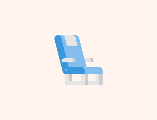 Airplane Seat vector icon. Isolated Bus, Train, Vehicle Seat flat colored symbol - Vector Airplane Seat vector icon. Isolated Bus, Train, Vehicle Seat flat colored symbol - Vector airplane seat stock illustrations