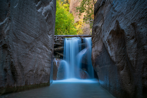 Situated in Utah’s Zion National Park, The Narrows Top-Down route is one of the most spectacular short hikes in the United States. Stretching some 16 miles from Chamberlain’s Ranch to Temple of Sinawava, it follows the course of the Virgin River through the northern reaches of Zion Canyon. At times the chasm is up to 1,968 ft deep and only 20 ft wide, and much of the walking is done in water that is regularly at shin height and occasionally above.