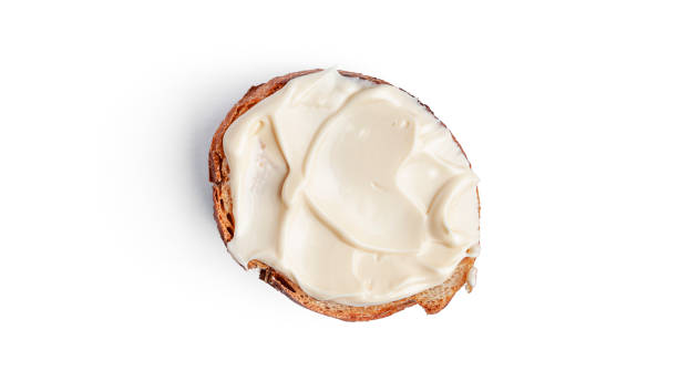 istock Toast with mayonnaise sauce isolated on white background 1290877431