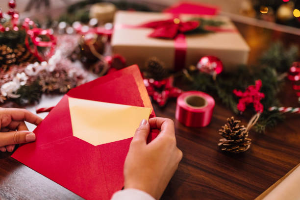 istock Finishing up a Christmas card 1290877722