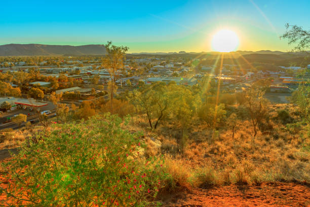 istock Alice Springs aerial view at sunset 1290878173