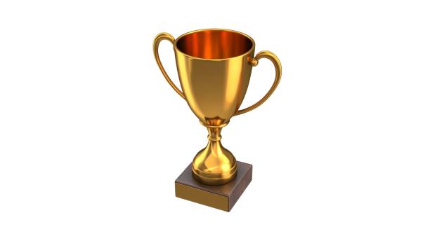 istock 3D render of Gold Trophy Cup isolated on white 1290890555