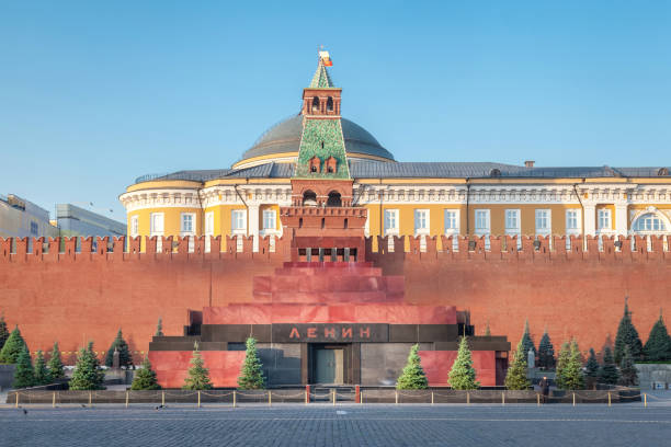 Lenin's Mausoleum situated on the Red Square in Moscow, Russia Moscow, Russia - September 09 2015: Lenin's Mausoleum - resting place of Soviet leader Vladimir Lenin vladimir lenin photos stock pictures, royalty-free photos & images
