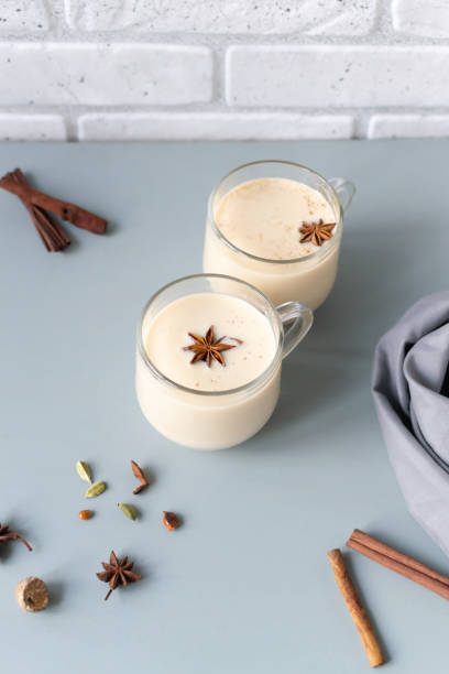 istock Masala tea with spices on a gray background. 1290890926