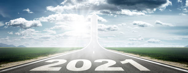 istock Happy New Year Background. Road to 2021. 1290891757