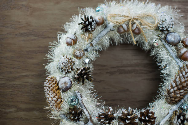 istock beautiful white Christmas wreath 1290894611